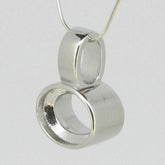 Sterling Silver Semi Mount Pendant Setting Oval OV 12x10 mm Bezel Set - Syzjewelry